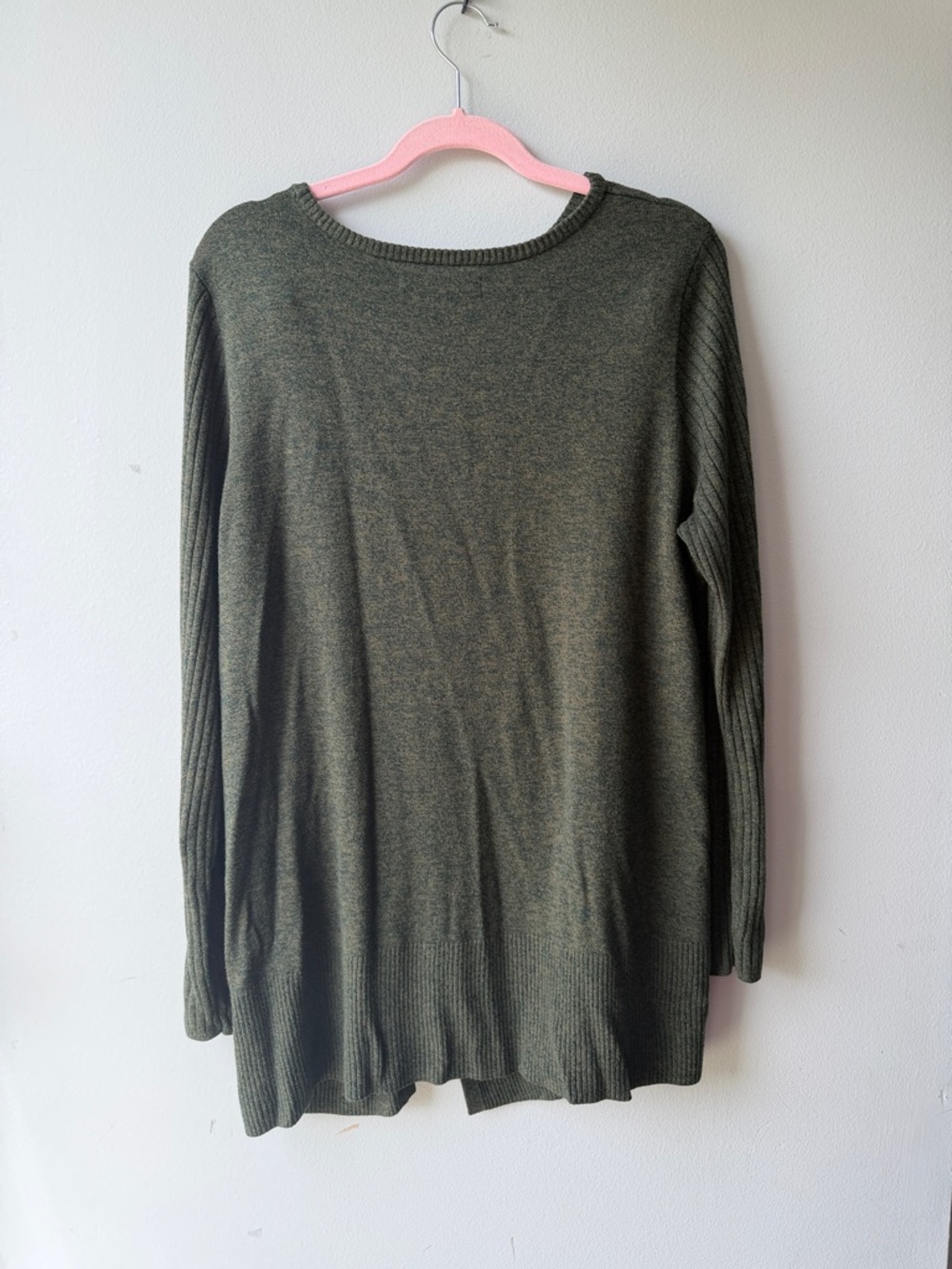 Apt. 9 Olive Green Women’s Mixed-Rib Crewneck Sweater Size XL - Picture 4 of 4